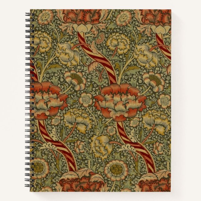 William Morris Wandle English Floral Damask Design Notebook (Front)