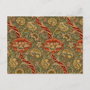 William Morris Wandle English Floral Damask Design Postcard