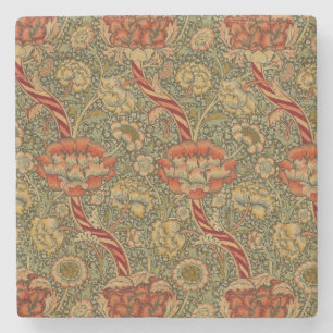 William Morris Wandle English Floral Damask Design Stone Coaster
