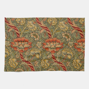William Morris Wandle English Floral Damask Design Tea Towel