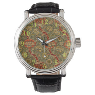 William Morris Wandle English Floral Damask Design Watch