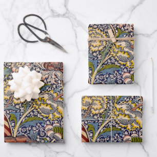 William Morris Wandle English Floral Damask Design Wrapping Paper Sheet