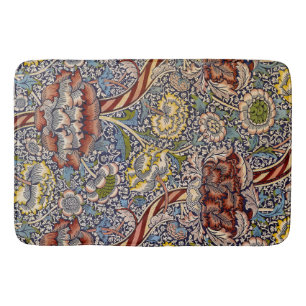 William Morris Wandle Navy Blue Floral Art Bath Mat