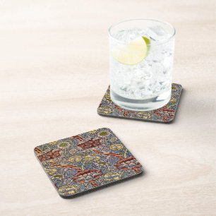 William Morris Wandle Navy Blue Floral Art Coaster