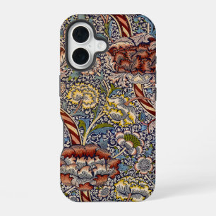 William Morris Wandle Navy Blue Floral Art iPhone 16 Case