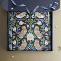 William Morris Watercolor Birds Vintage Floral