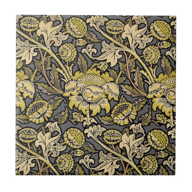 William Morris Wey Floral Arts Crafts Wallpaper Tile (Front)