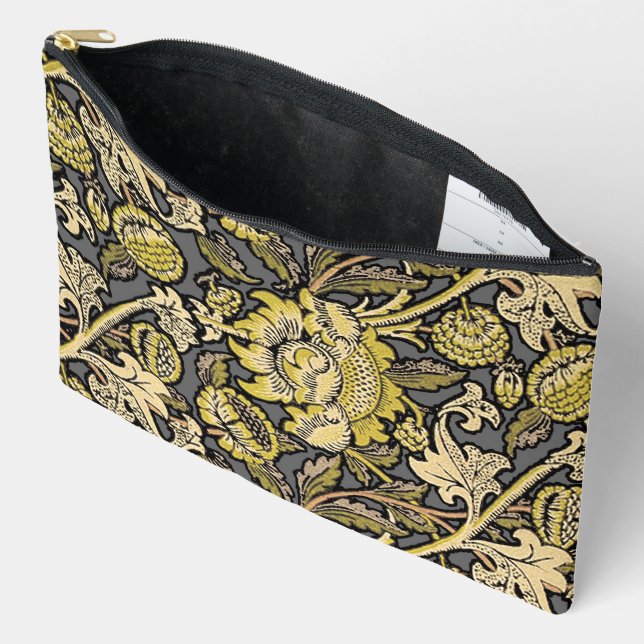 William Morris Wey Floral Wallpaper Accessory Pouch (Open)