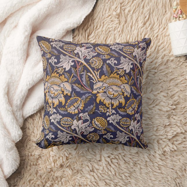 William Morris Wey Floral Wallpaper Cushion (Blanket)