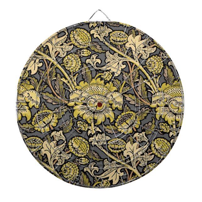 William Morris Wey Floral Wallpaper Dartboard (Front)