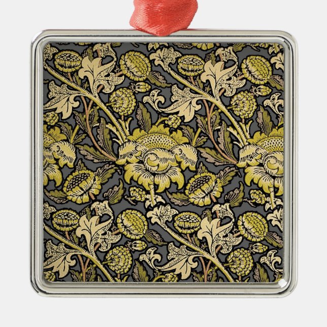William Morris Wey Floral Wallpaper Metal Tree Decoration (Front)