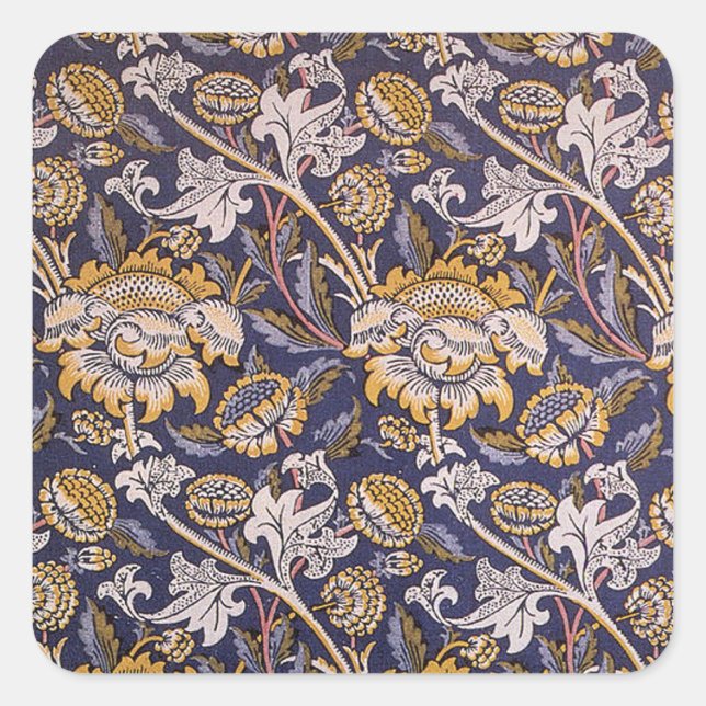 William Morris Wey Floral Wallpaper Square Sticker (Front)