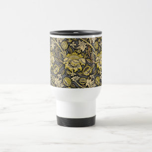 William Morris Wey Floral Wallpaper Travel Mug