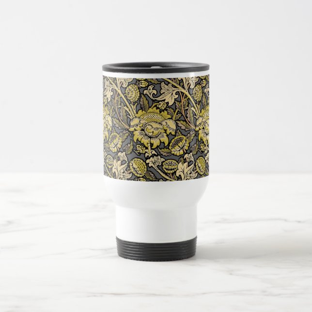 William Morris Wey Floral Wallpaper Travel Mug (Center)