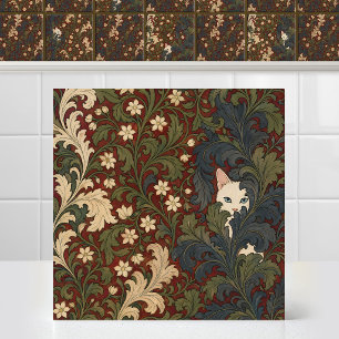 William Morris White Cat Jasmine Acanthus Tapestry Tile