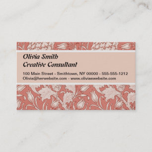 William Morris Wild Tulip Classic Victorian Design Business Card