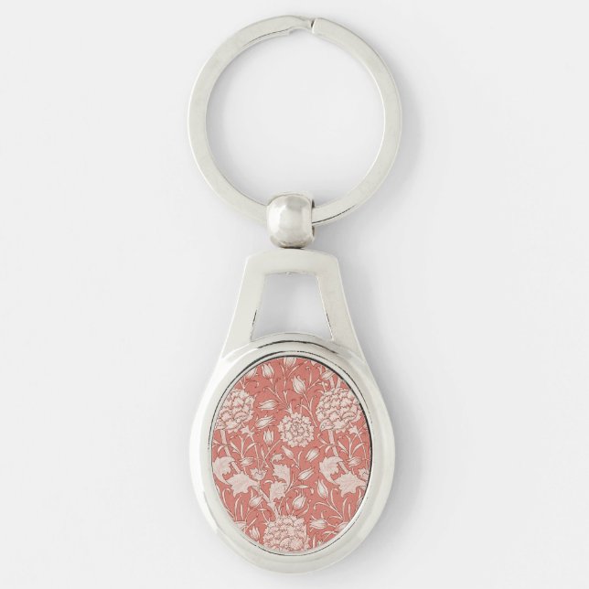 William Morris Wild Tulip Classic Victorian Design Key Ring (Front)