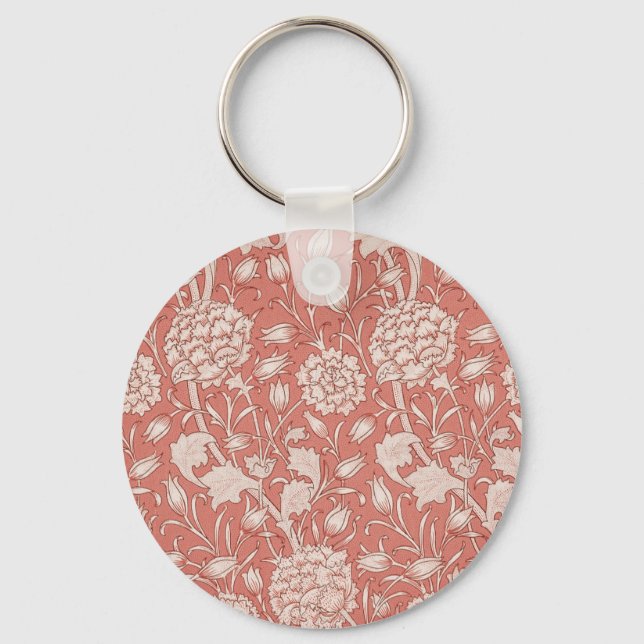 William Morris Wild Tulip Classic Victorian Design Key Ring (Front)