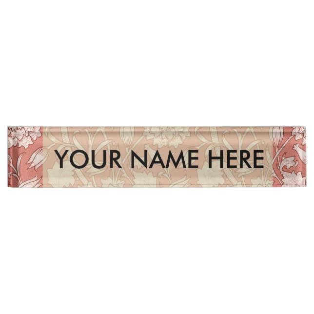 William Morris Wild Tulip Classic Victorian Design Nameplate (Front)