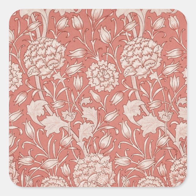 William Morris Wild Tulip Classic Victorian Design Square Sticker (Front)