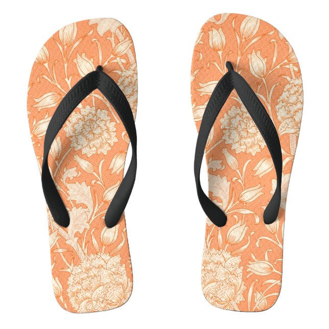 William Morris Wild Tulip famous pattern Flip Flops (Footbed)