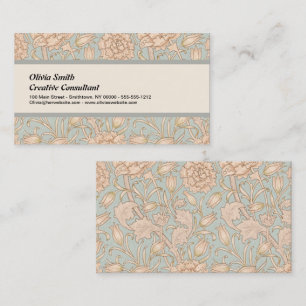 William Morris Wild Tulip Flower Floral Design Business Card