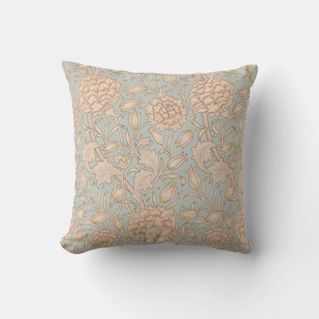 William Morris Wild Tulip Flower Floral Design Cushion (Front)