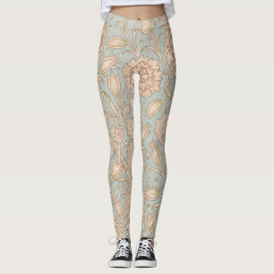 William Morris Wild Tulip Flower Floral Design Leggings
