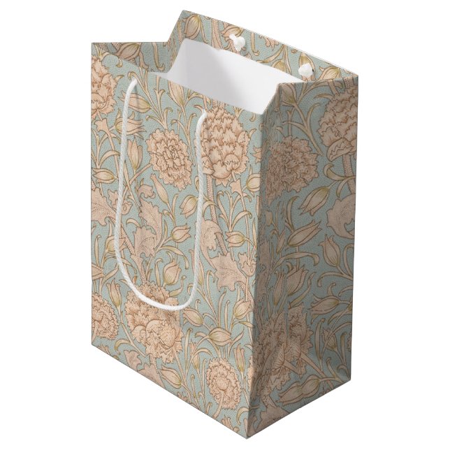 William Morris Wild Tulip Flower Floral Design Medium Gift Bag (Front Angled)