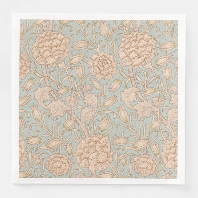 William Morris Wild Tulip Flower Floral Design Napkin (Front)