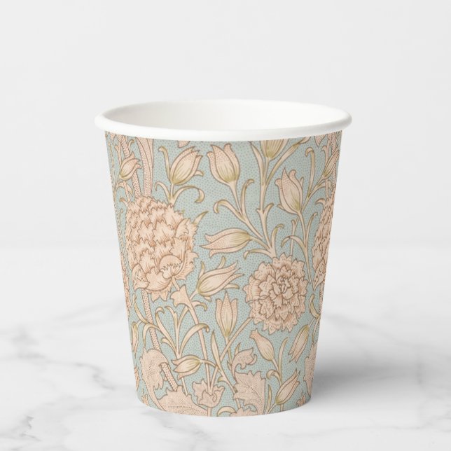 William Morris Wild Tulip Flower Floral Design Paper Cups (Front)