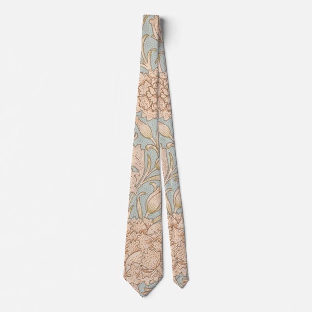 William Morris Wild Tulip Flower Floral Design Tie (Front)