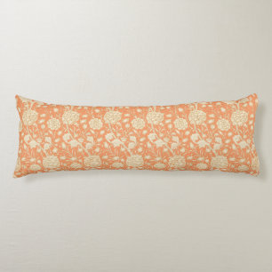 William Morris Wild Tulip Orange Floral Art Body Cushion