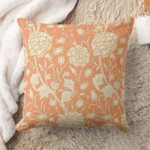 William Morris Wild Tulip Orange Floral Art Cushion