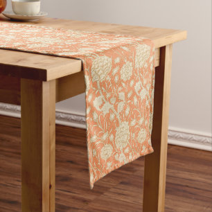 William Morris Wild Tulip Orange Floral Art Long Table Runner