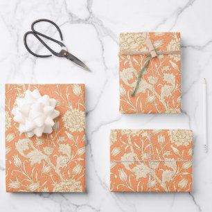 William Morris Wild Tulip Orange Floral Art Wrapping Paper Sheet