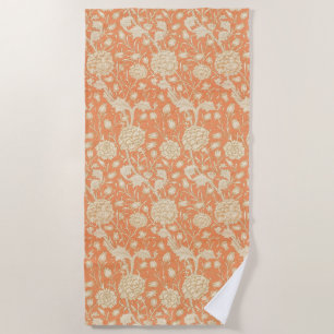 William Morris Wild Tulip Vintage Floral Pattern Beach Towel
