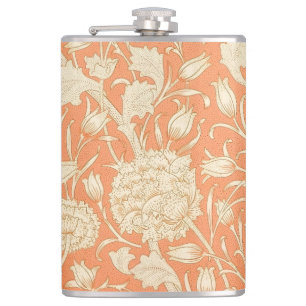William Morris Wild Tulip Vintage Floral Pattern Hip Flask
