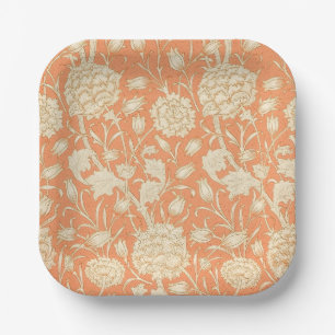 William Morris Wild Tulip Vintage Floral Pattern Paper Plate