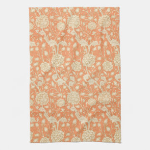 William Morris Wild Tulip Vintage Floral Pattern Tea Towel