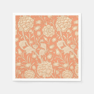 William Morris - Wild Tulips - Floral Peach Napkin
