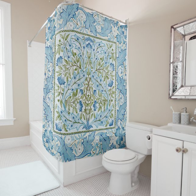 William Morris & Wilhelmina Style Prints Shower Curtain (In Situ)