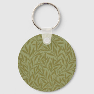 William Morris Willow Antique Green Leaf Vine Art Key Ring
