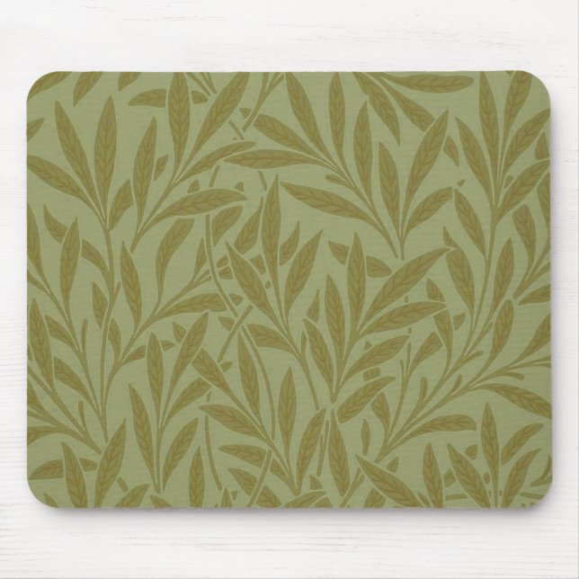William Morris Willow Antique Green Leaf Vine Art Mouse Mat (Front)