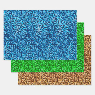 William Morris Willow, Blue, Green & Brown Wrapping Paper Sheet