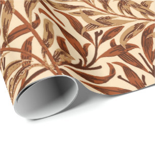 William Morris Willow Bough, Brown and Beige Wrapping Paper