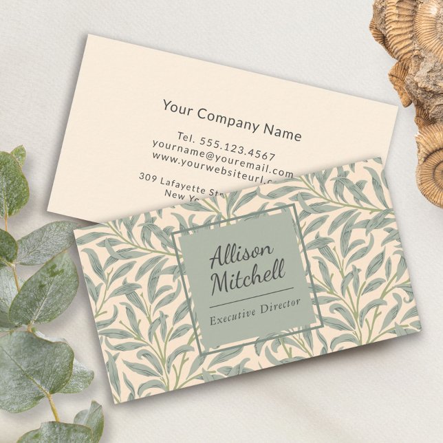 William Morris Willow Bough Elegant Botanical Business Card (Creator Uploaded)