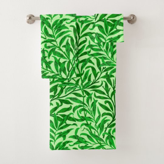 William Morris Willow Bough Emerald Green Bath Towel Set Zazzle Co Uk