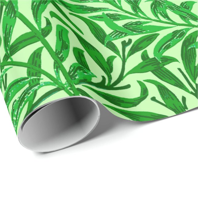 William Morris Willow Bough, Emerald Green Wrapping Paper (Roll Corner)