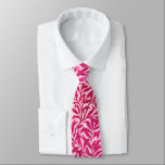 William Morris Willow Bough, Fuchsia Pink Tie<br><div class="desc">Tie in a vintage William Morris pattern of stylised willow branches,  in shades of deep fuchsia pink and burgundy,  on a pastel pink background</div>
